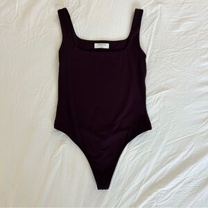 Babaton Contour Square Neck Sleeveless Bodysuit Dark Purple